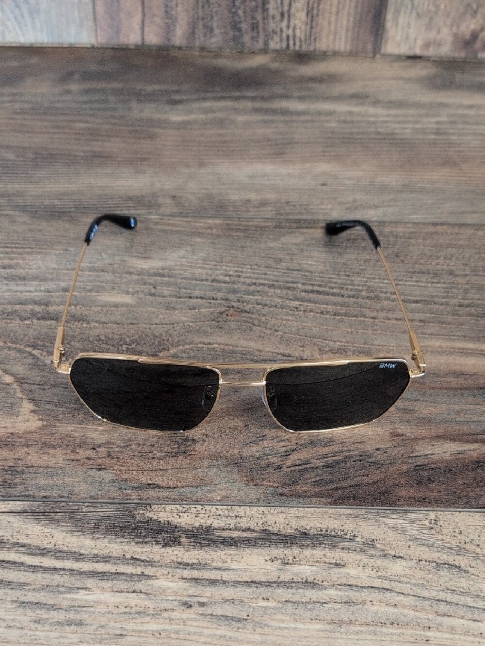 BMW BW0044-H Gold Frame Black Lens Aviator Polarized Sunglasses with Case M460
